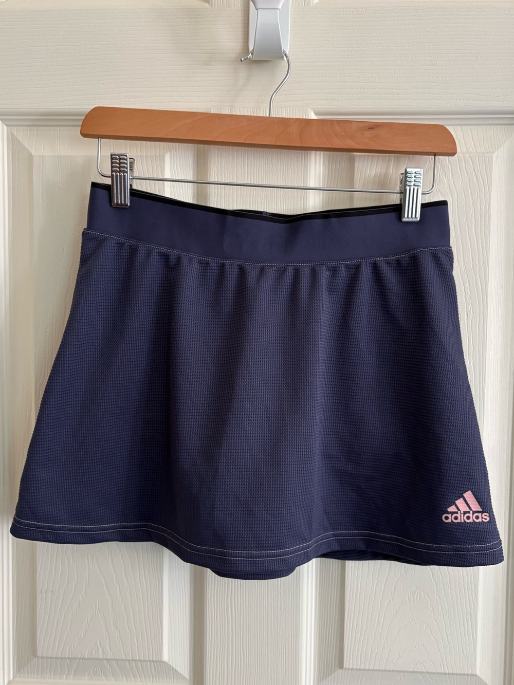 adidas Navy Mini Skirt with Pink Logo - Picture 2 of 6